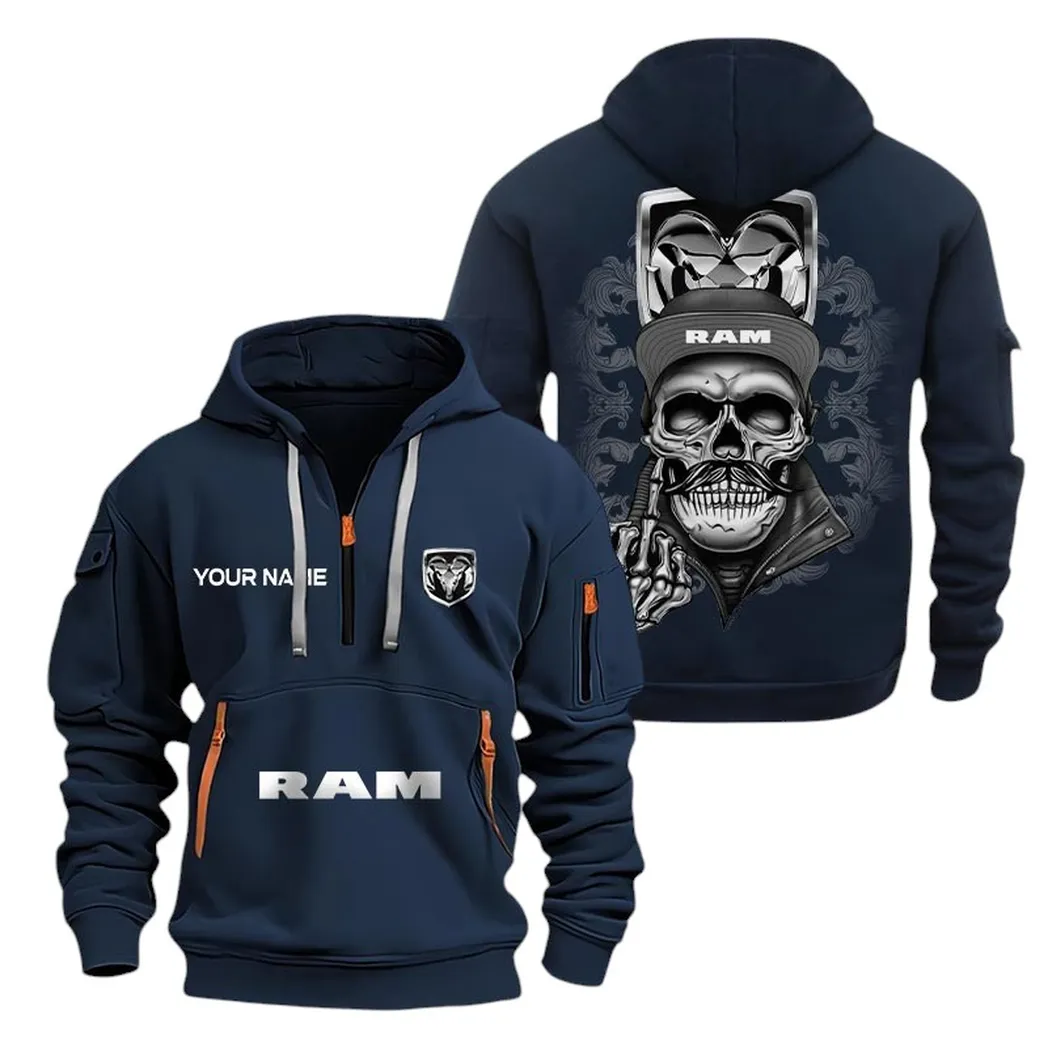 Trucks Fans Gift Hoodie Half Zipper, Hoodie All Over Print Gift For Trucks Fan CAR166022625227 - Navy