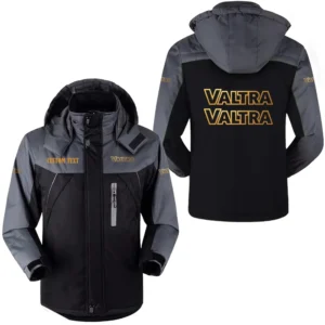 Tractor Fans Gift Outdoor Charging Suit, Hooded Fleece Long Jacket Exclusive Logo For Car Enthusiants, Custom Name HFLJ0112312140 - Black