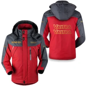 Tractor Fans Gift Outdoor Charging Suit, Hooded Fleece Long Jacket Exclusive Logo For Car Enthusiants, Custom Name HFLJ0112312140 - Red
