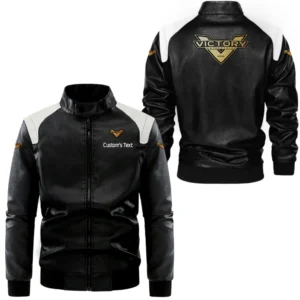 Car Fans Gift Leather Jacket, Black and White Leather Jacket For Car Enthusiasts CAR0801062362