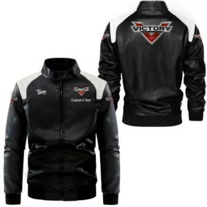 Car Fans Gift Leather Jacket, Black and White Leather Jacket For Car Enthusiasts CAR0801062363