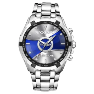 Car Fans Gift Steel Watches, Men Watch All Over Print Gift For Car Lovers, Custom Name - Silver CAR0402112514-3