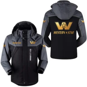 Car Fans Gift Outdoor Charging Suit, Hooded Fleece Long Jacket Exclusive Logo For Car Enthusiants, Custom Name HFLJ0112312146 - Black