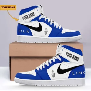 Car Enthusiasts Gift Air Jordan 1 High, Nike Sneaker All Over Print For Car Owners, Custom Name CAR317032425677 - Blue