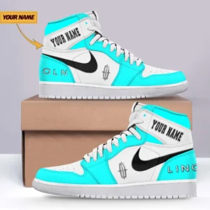 Car Enthusiasts Gift Air Jordan 1 High, Nike Sneaker All Over Print For Car Owners, Custom Name CAR317032425677 - Cyan