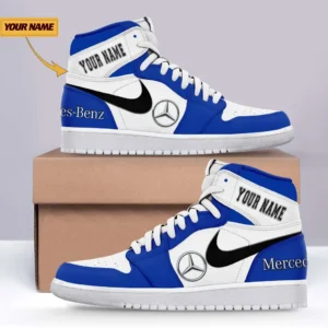 Car Enthusiasts Gift Air Jordan 1 High, Nike Sneaker All Over Print For Car Owners, Custom Name CAR317032425680 - Blue