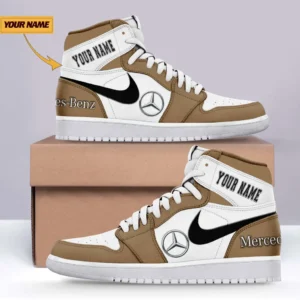 Car Enthusiasts Gift Air Jordan 1 High, Nike Sneaker All Over Print For Car Owners, Custom Name CAR317032425680 - Brown