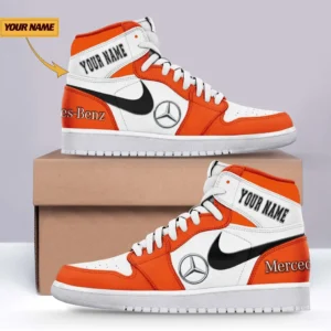 Car Enthusiasts Gift Air Jordan 1 High, Nike Sneaker All Over Print For Car Owners, Custom Name CAR317032425680 - Orange