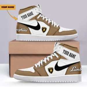 Speed Car Enthusiasts Gift Air Jordan 1 High, Nike Sneaker All Over Print For Speed Car Owners, Custom Name CAR317032425686 - Brown
