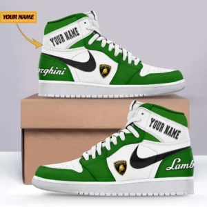 Speed Car Enthusiasts Gift Air Jordan 1 High, Nike Sneaker All Over Print For Speed Car Owners, Custom Name CAR317032425686 - Green