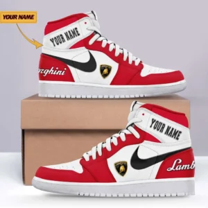 Speed Car Enthusiasts Gift Air Jordan 1 High, Nike Sneaker All Over Print For Speed Car Owners, Custom Name CAR317032425686 - Red