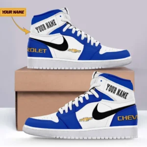 Car Enthusiasts Gift Air Jordan 1 High, Nike Sneaker All Over Print For Car Owners, Custom Name CAR317032425696 - Blue
