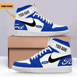 Car Enthusiasts Gift Air Jordan 1 High, Nike Sneaker All Over Print For Car Owners, Custom Name CAR317032425698 - Blue