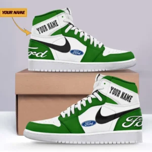 Car Enthusiasts Gift Air Jordan 1 High, Nike Sneaker All Over Print For Car Owners, Custom Name CAR317032425698 - Green