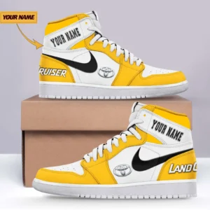 SUV Fan Gift Air Jordan 1 High, Sneaker All Over Print For SUV Owners, Custom Name CAR317032425719 - Yellow