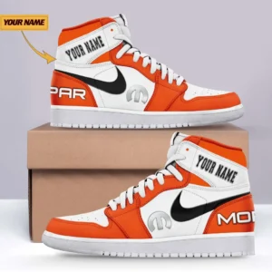 Car Enthusiasts Gift Air Jordan 1 High, Nike Sneaker All Over Print For Car Owners, Custom Name CAR317032425721 - Orange