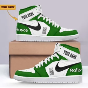 Car Enthusiasts Gift Air Jordan 1 High, Nike Sneaker All Over Print For Car Owners, Custom Name CAR317032425726 - Green